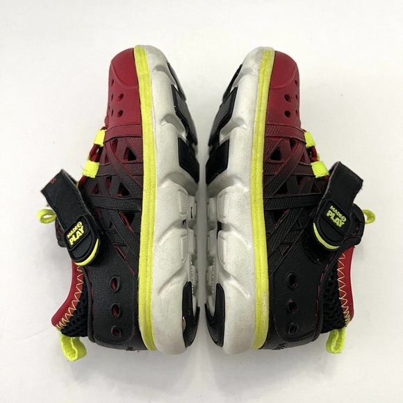 Stride Rite Made 2 Play Phibian Sneakers Red Black Hook Loop Water Rubber Shoe 5 - Picture 7 of 11